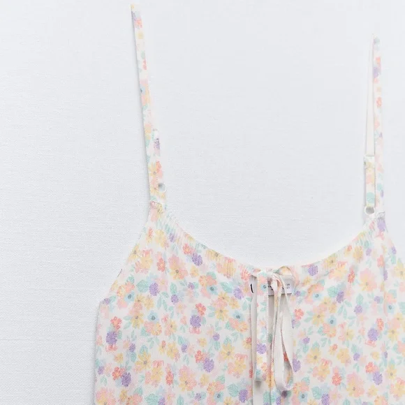 NWOT Zara Knit Floral Print Midi Dress Large - Picture 3 of 16